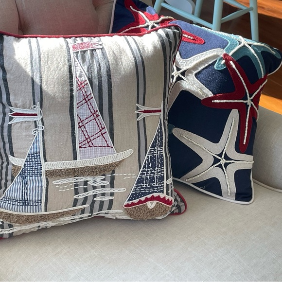 Set of 2 Pier One Nautical Pillows both included - Picture 12 of 16